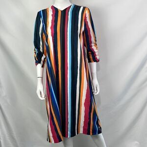 Multicolored Striped Midi M. Miranda Dress